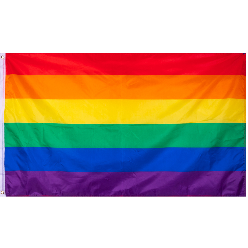 Rainbow Pride Flag with 2 Metal Grommets 150cm x 90cm | Connevans